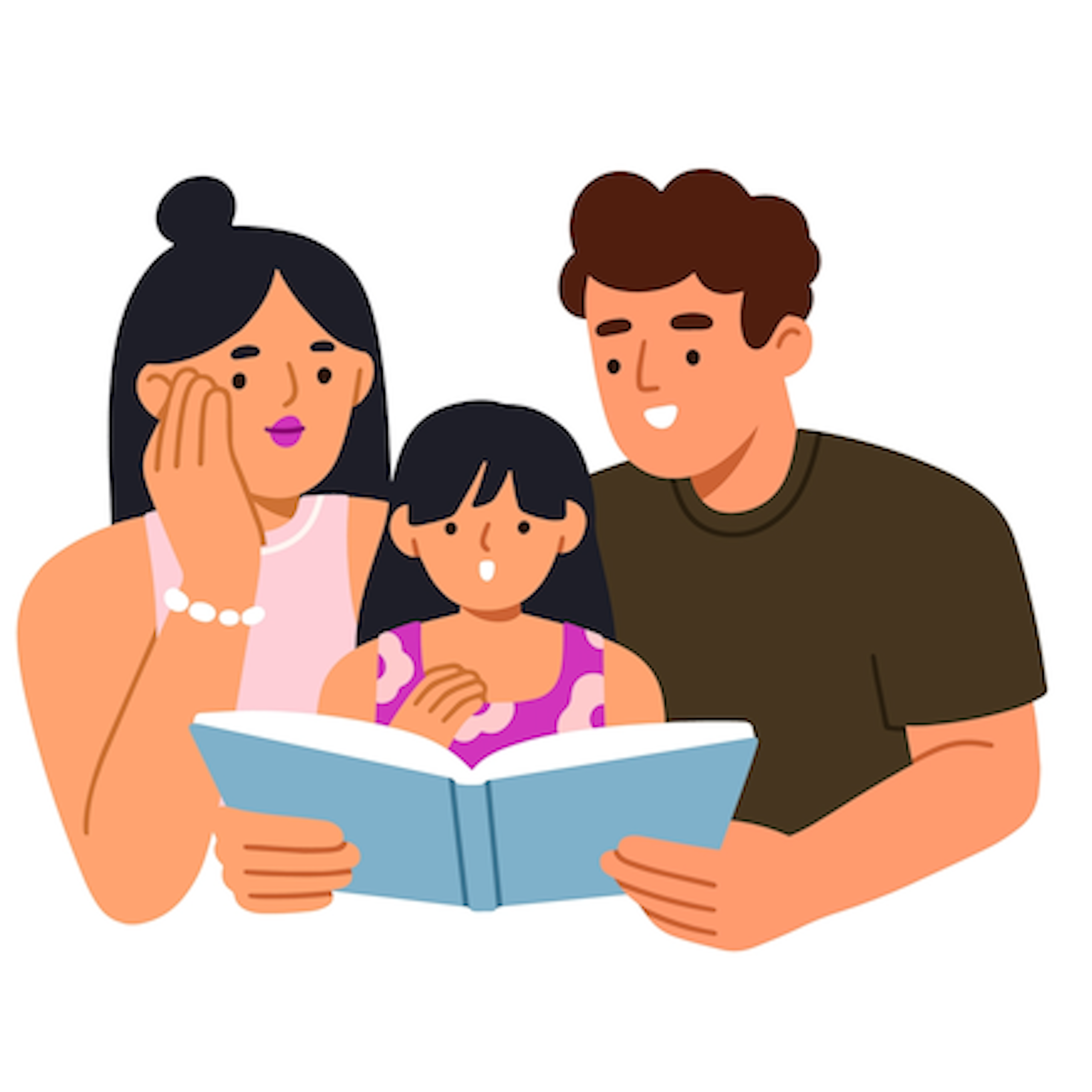 Illustration of families with child