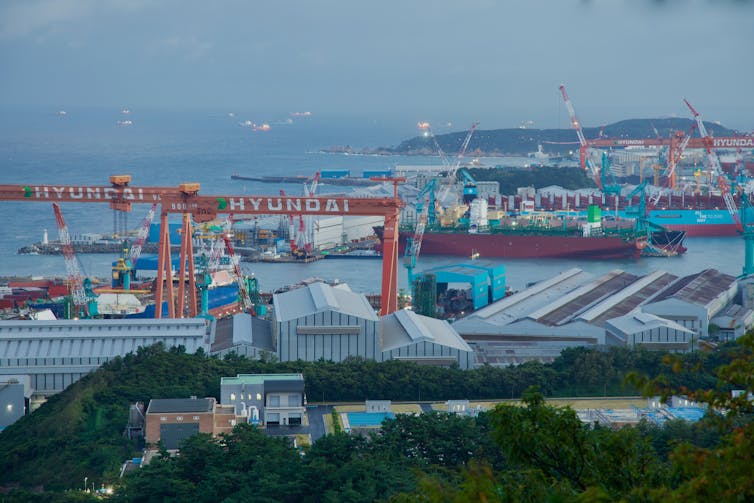 The HD Hyundai Heavy Industries headquarters in Ulsan.