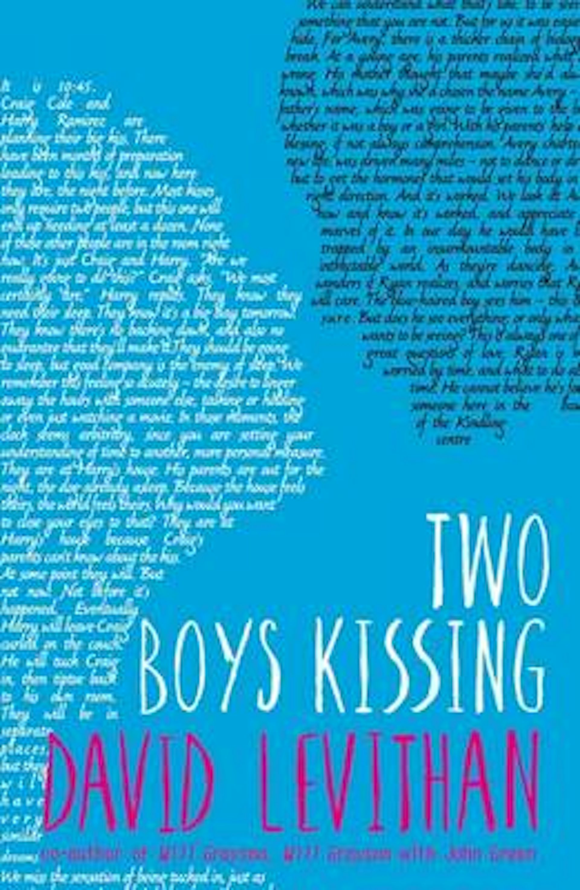 Book cover of two boys made of words.
