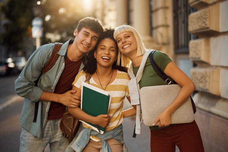 Happy students