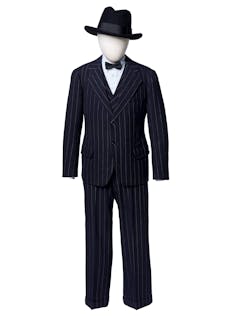 Huge trunks found out in a basement be offering a window into the lives and struggles of early Filipino migrants 2 A black, pinstriped, three-piece suit and Stetson hat displayed on a mannequin.