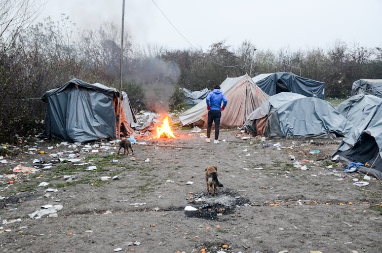 Photo showing terrible conditions in refugee camp