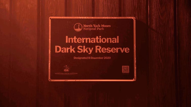 A sign saying international dark sky reserve.