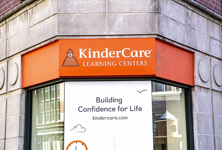 The outside of a building that says KinderCare Learning Center.