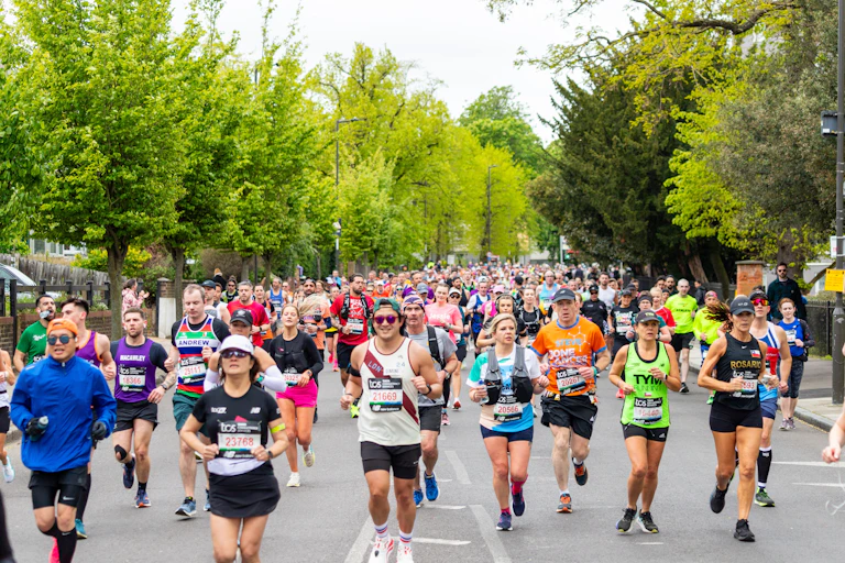 Runners in the London Marathon, 2024.