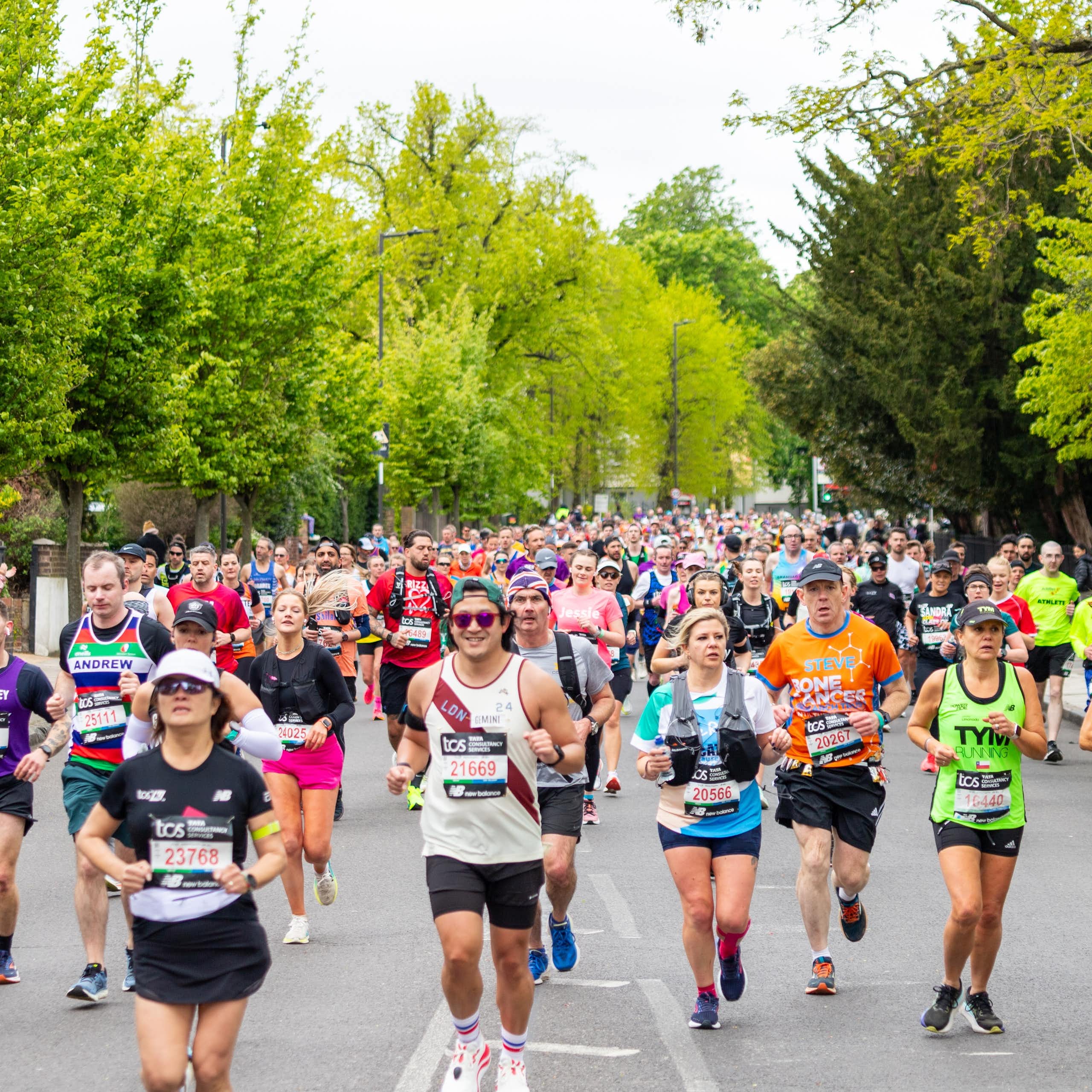 Runners in the London Marathon, 2024.