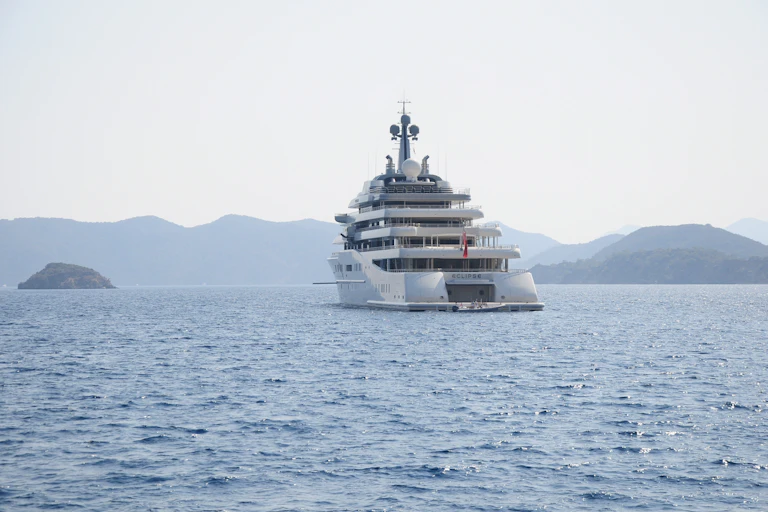 Roman Abramovich's super-yacht Eclipse out at sea off the coast of Turkey.
