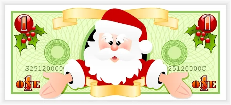 A Santa Claus banknote.