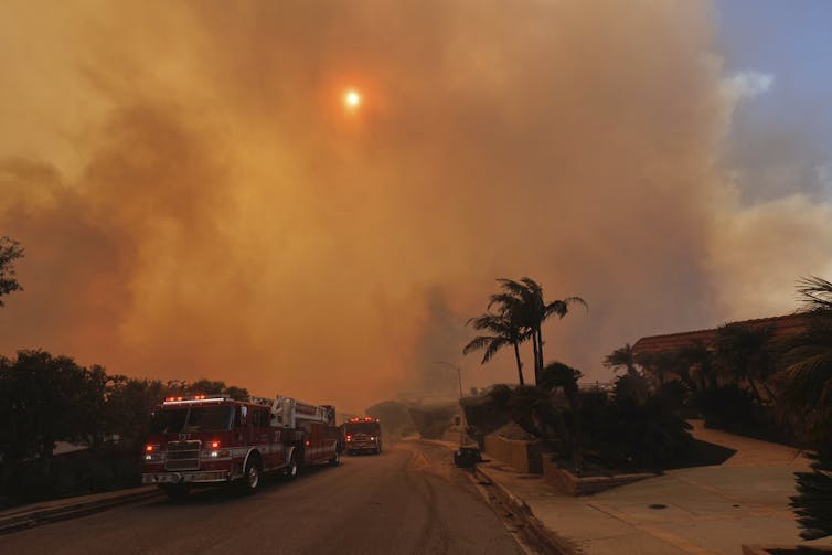 LA fires: Chemical compounds from the smoke lingered within properties lengthy after the wildfires had been out – research tracked the hurt 1 A neighborhood with smoke in the air.