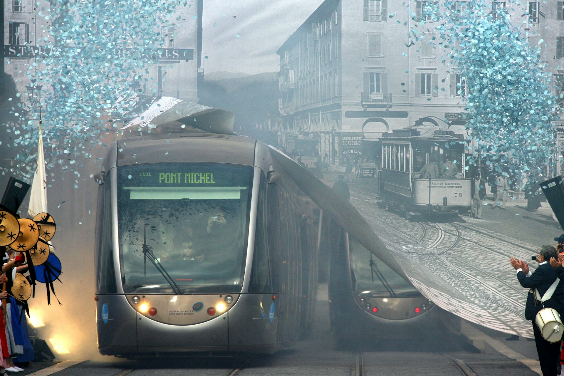 Inauguration du tramway niçois en 2007.