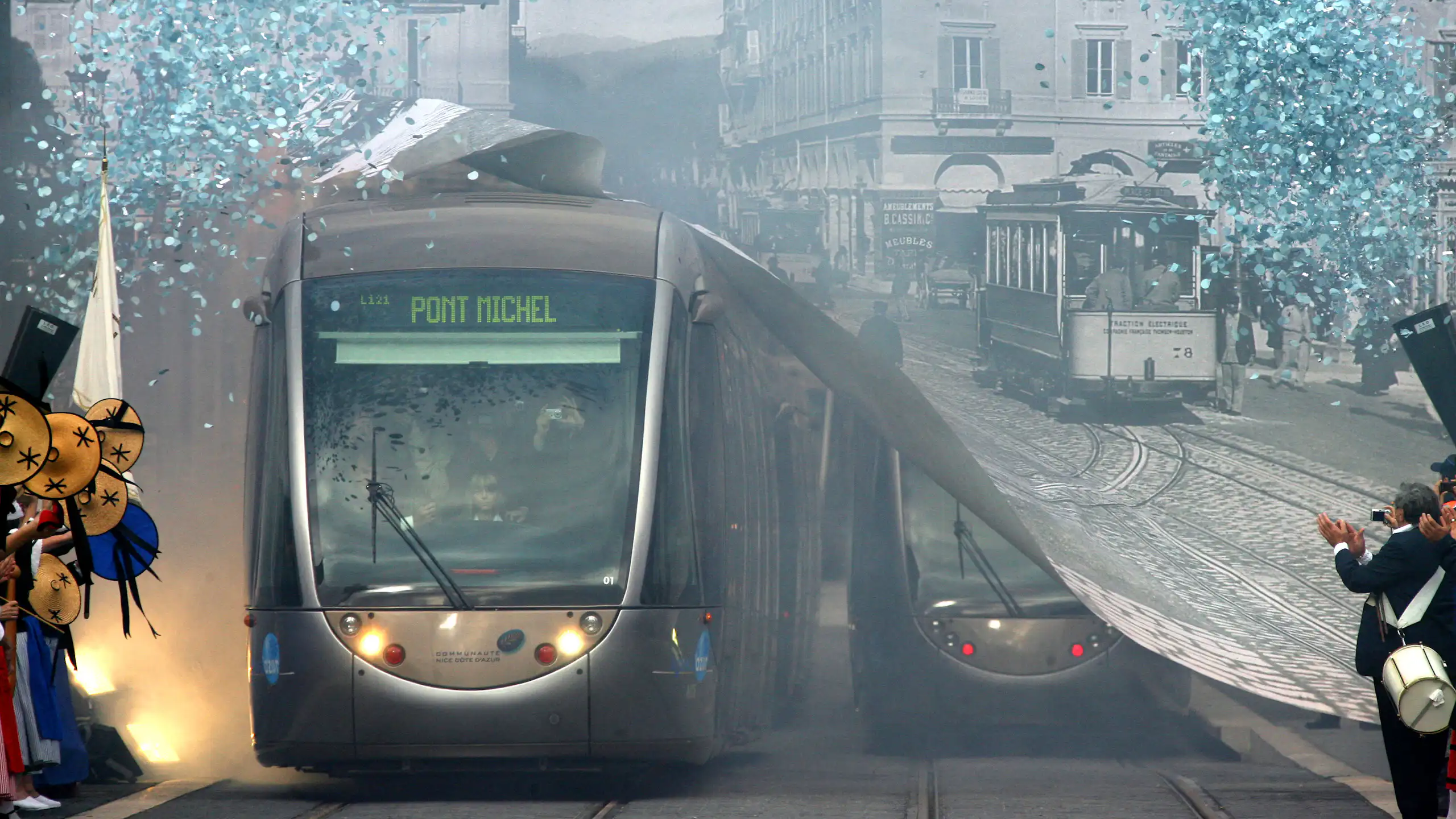 Inauguration du tramway niçois en 2007.