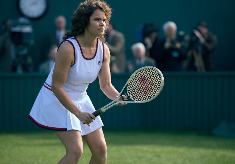 Goolagong on the court.