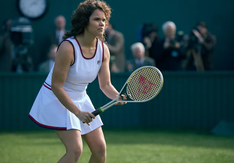 Goolagong on the court.