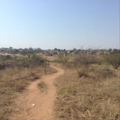 Dusty path to rural village