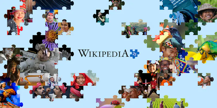 Báner utilizado para promocionar los 25 años de Wikipedia