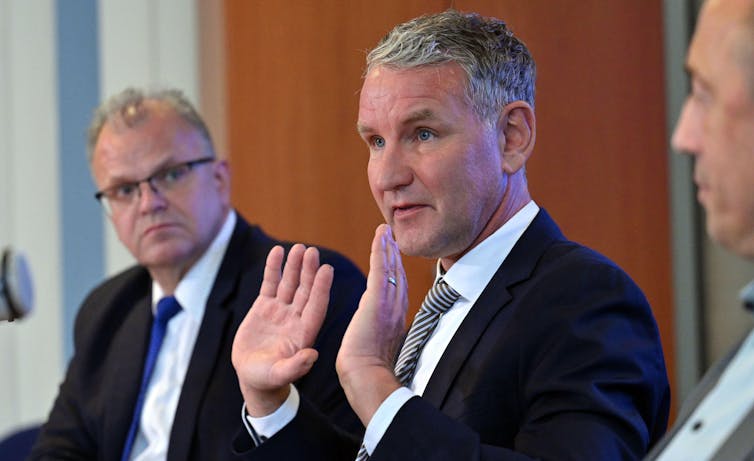 Björn Höcke at a press conference.