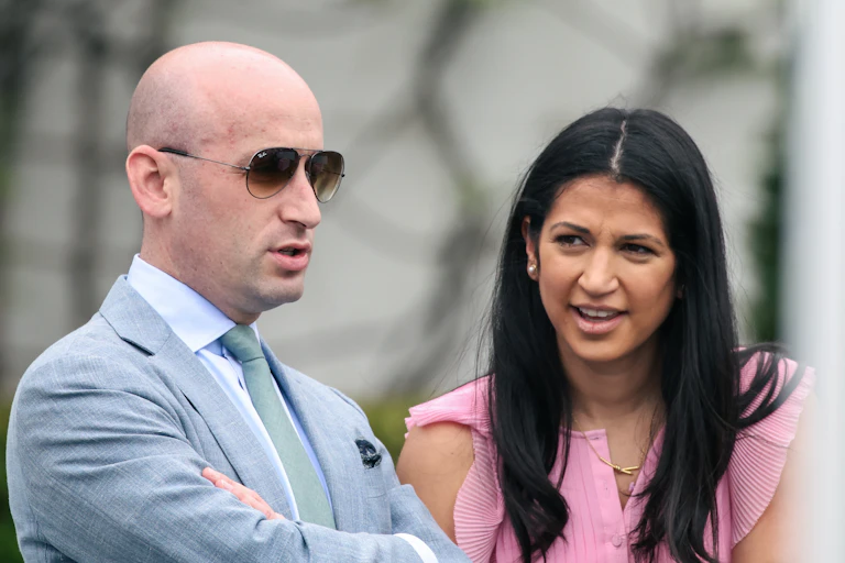 Stephen Miller with his wife Katie.