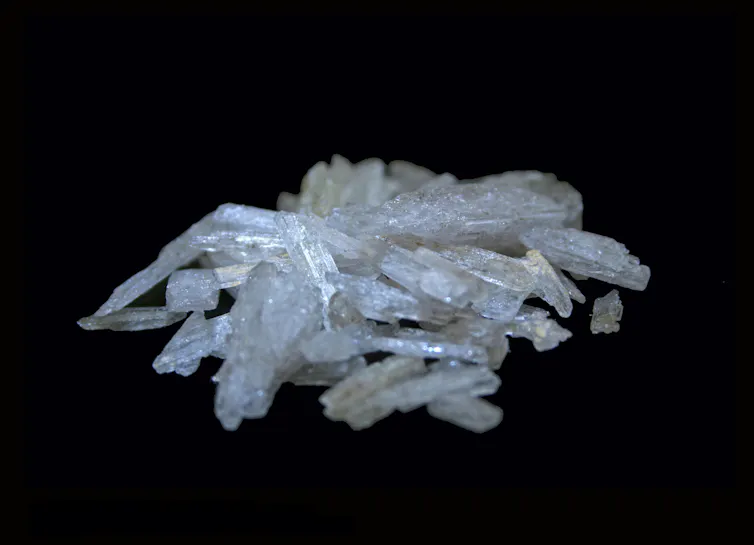 Close-up of a pile of crystal meth
