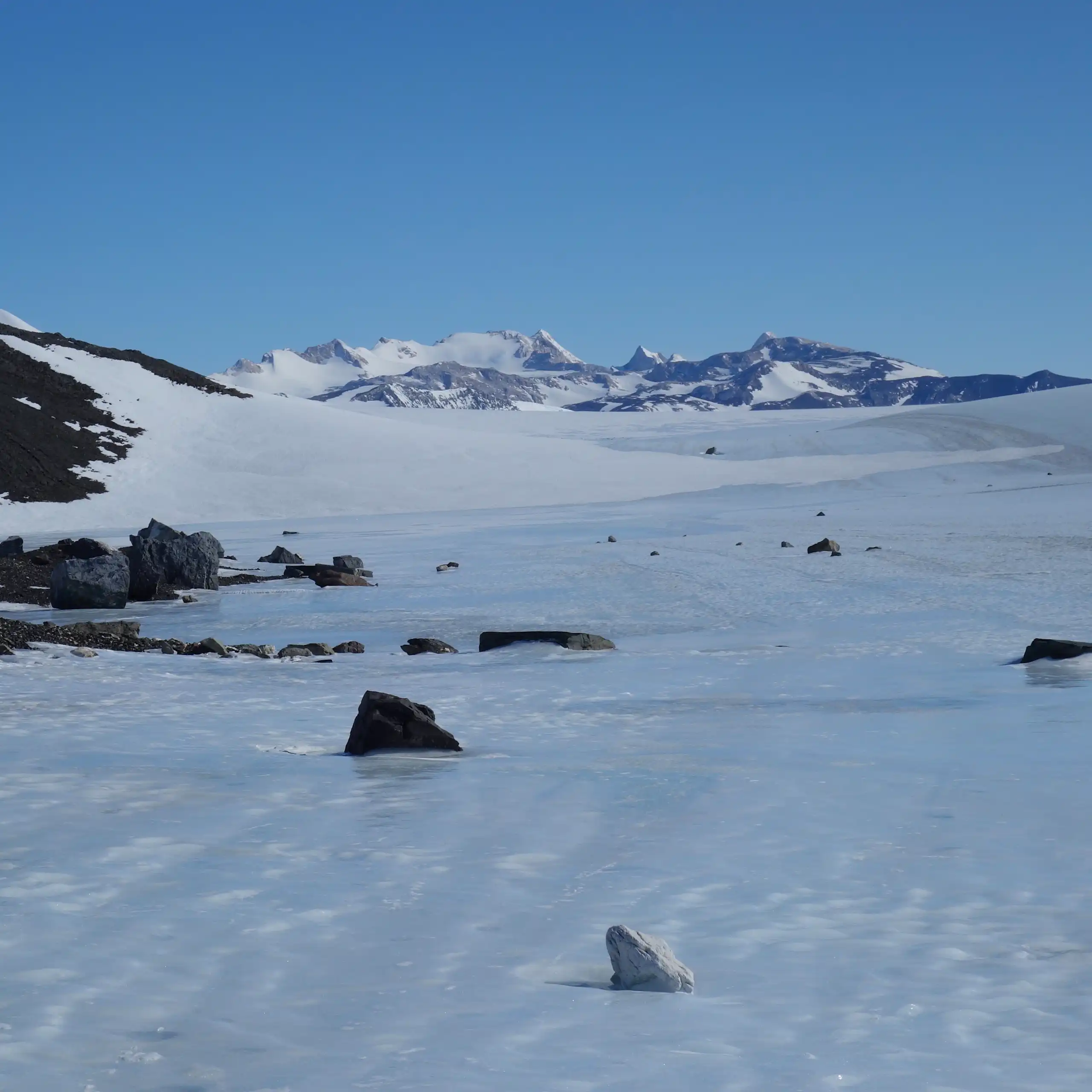 white blue glacial landscape in Antarctica