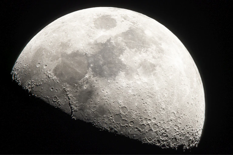 A partial view of the Moon from space