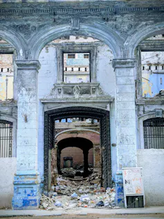 A crumbling building in Havana, Cuba.