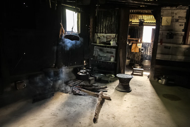 wood stove smoke indoors