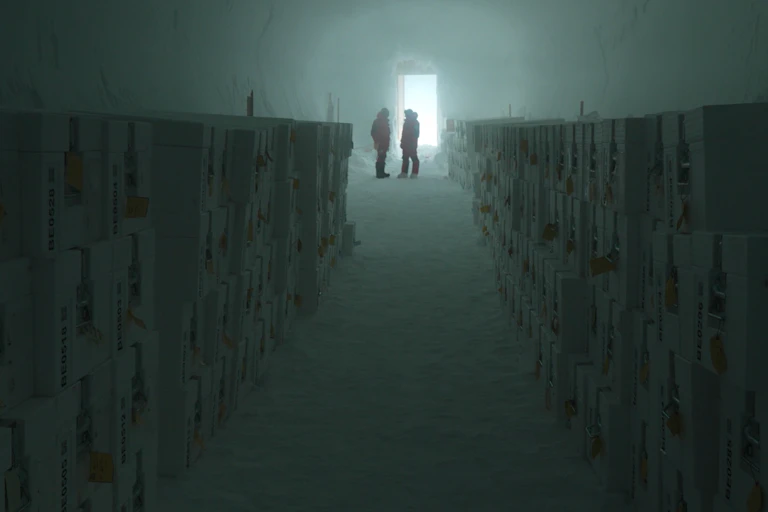 Ice Core Storage at the Ice Memory Sanctuary in Concordia, Antarctica.