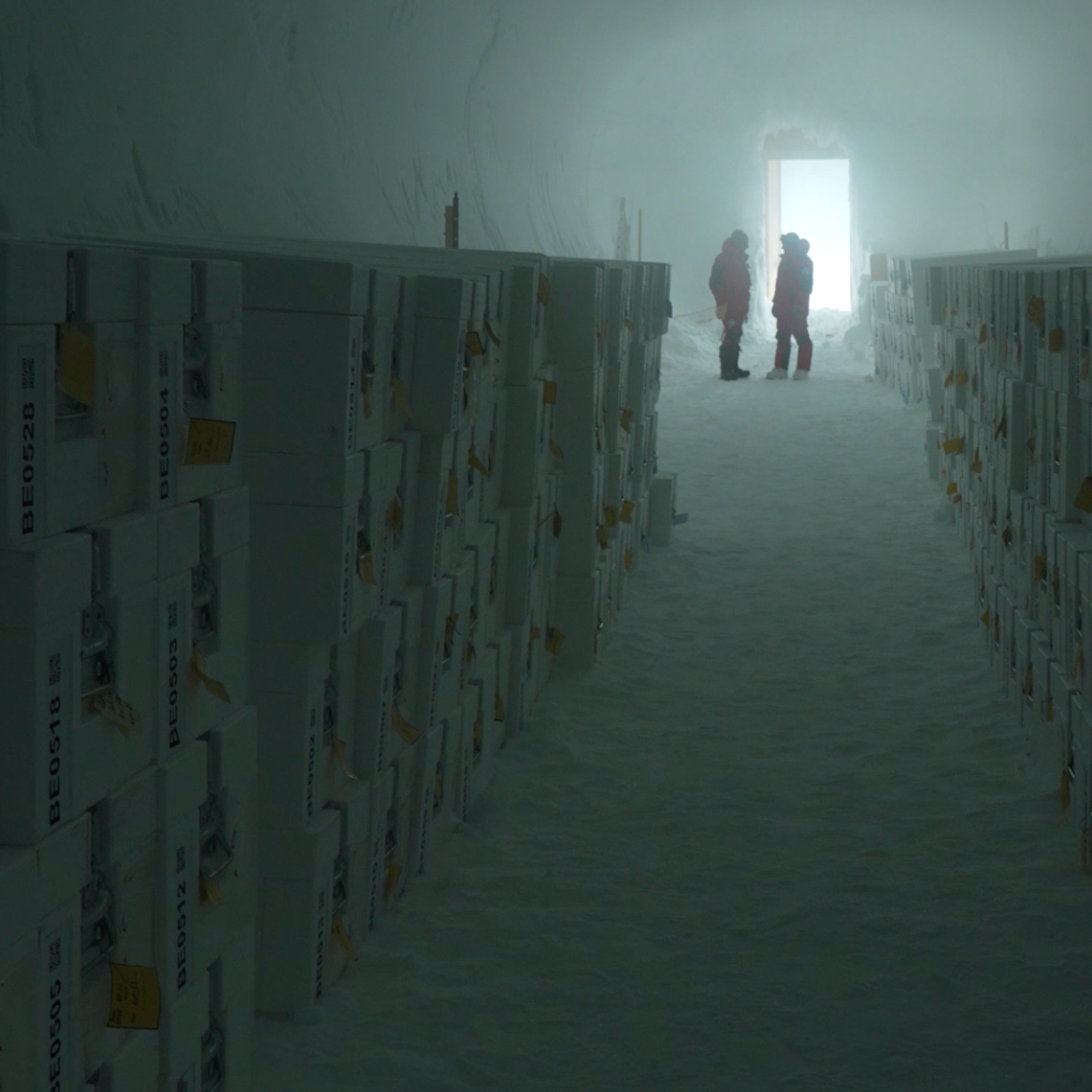 Ice Core Storage at the Ice Memory Sanctuary in Concordia, Antarctica.