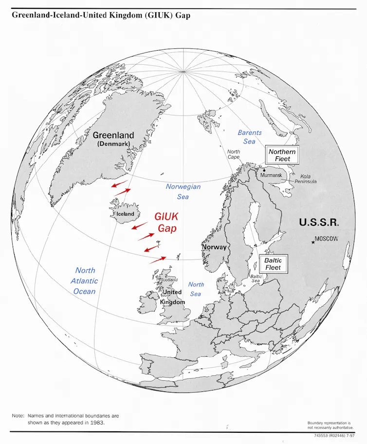 Map of the GIUK gap.