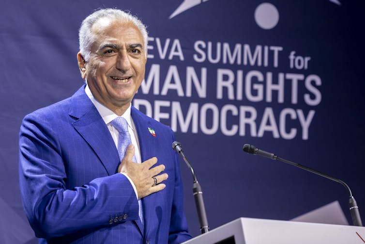 Iran protests: Trump stalls on US intervention leaving an unsure long term for a bitterly divided country – professional Q&A 1 Iran's exiled crown prince, Reza Pahlavi speaking at a cnference in Geneva, February 2025.