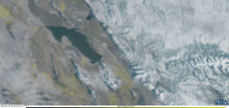 A short video clip shows dust blowing over an area.