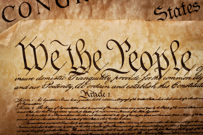 Hand written document, the US constitution.