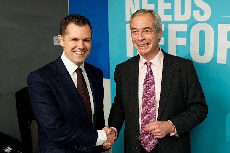Robert Jenrick and Nigel Farage