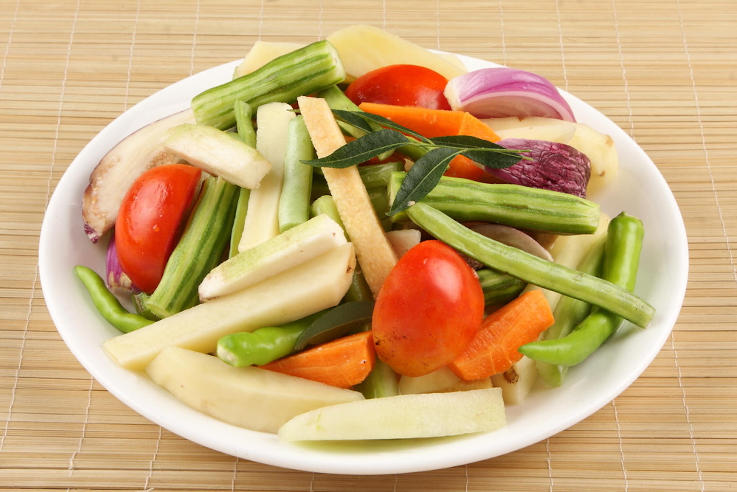 A plate of vegetables