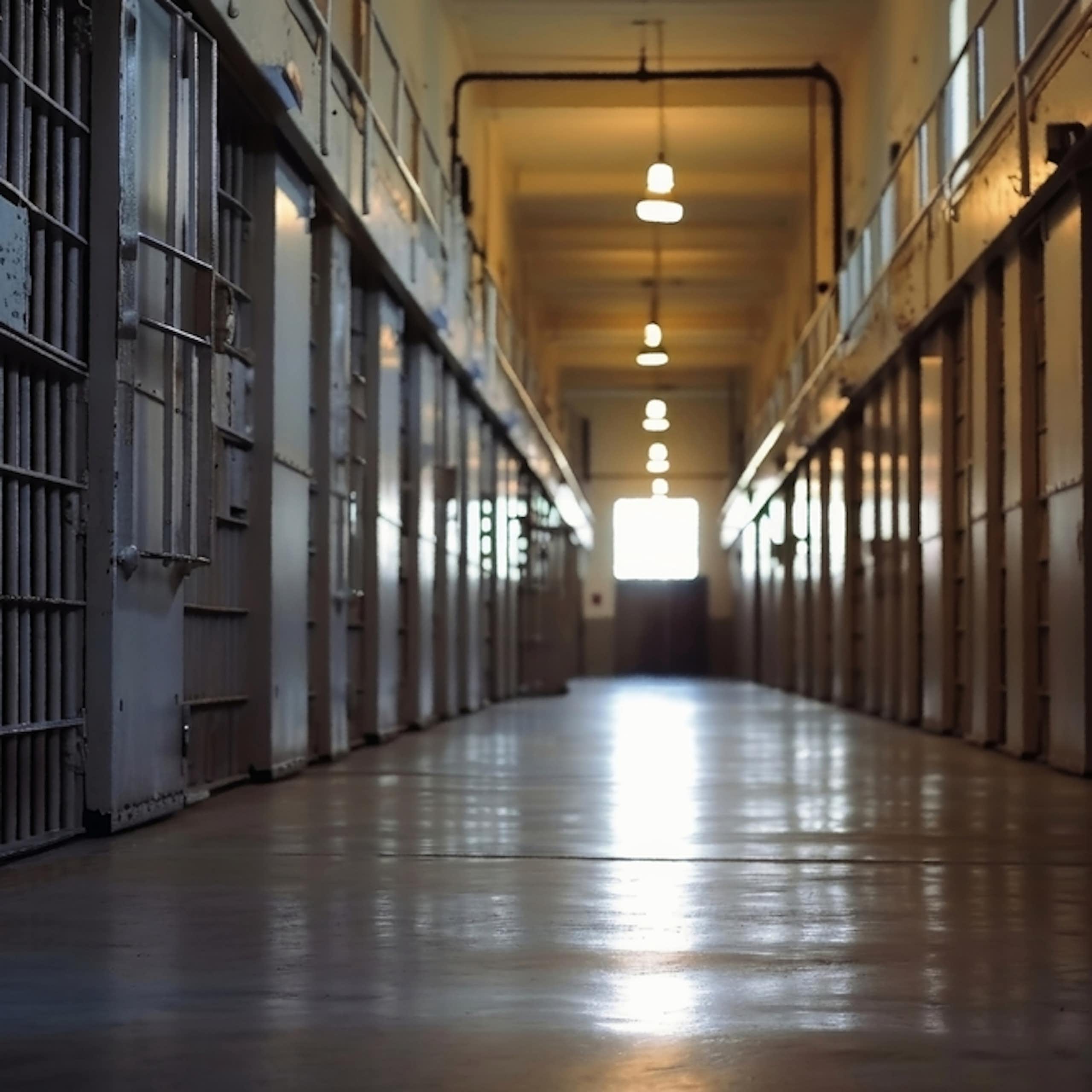 Un couloir de prison.