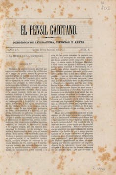 Publicación de 'La mujer en la sociedad' en _El Pénsil Gaditano_.