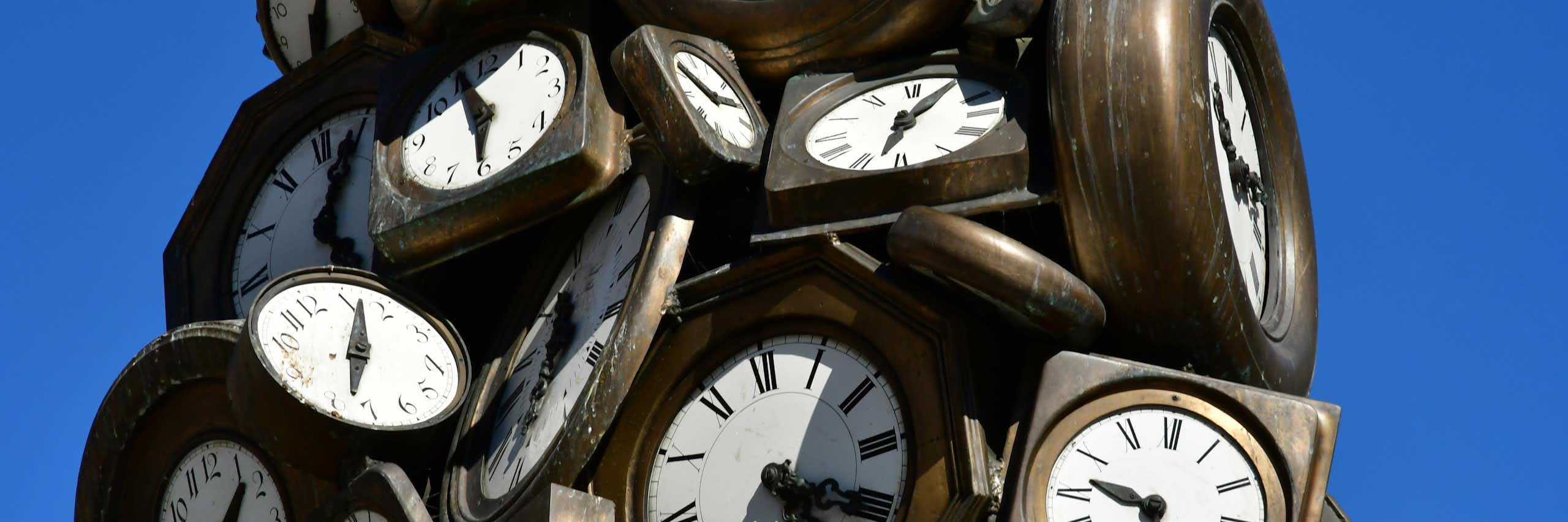 Clock sculpture in front of the Saint Lazare station in Paris.