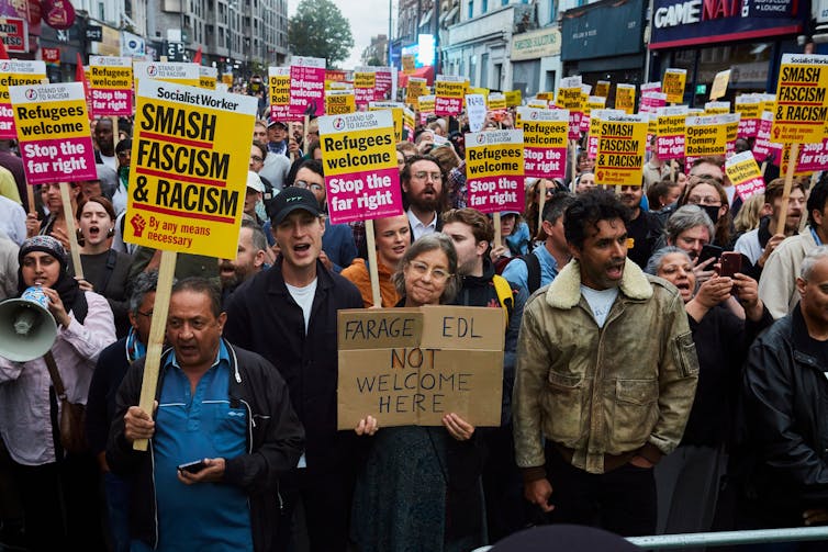 A stand up to racism protest