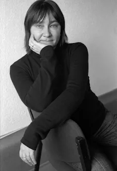 Ali Smith in a black and white photo