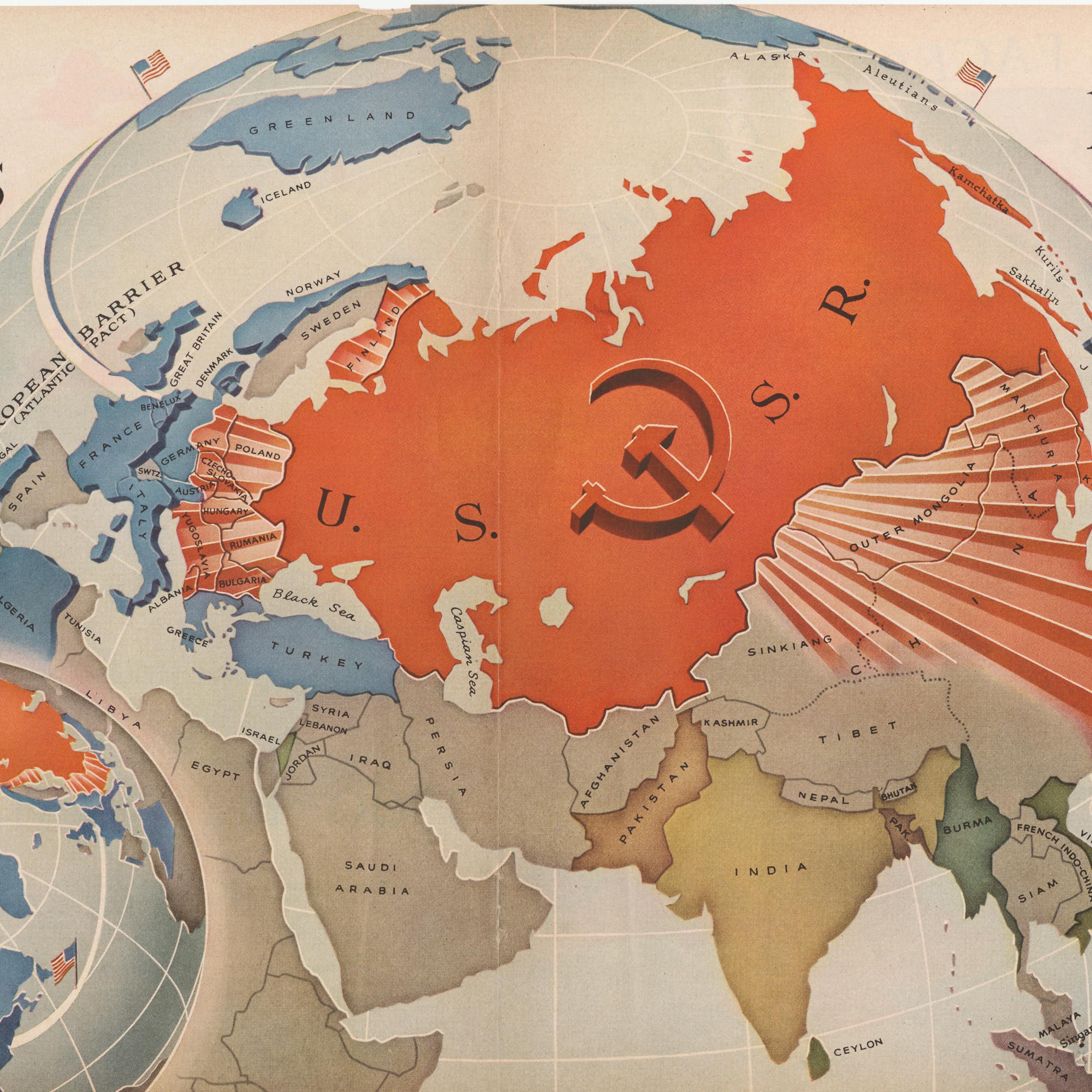 Map of the world circa 1950.