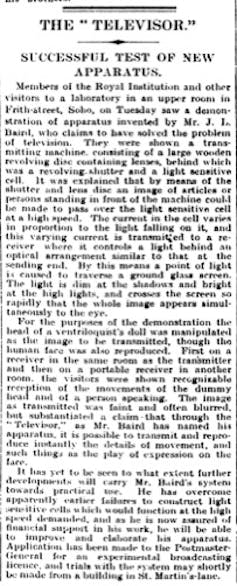 A century in the past, John Logie Baird accomplished a landmark second in tv historical past. The audience weren’t satisfied 2 Times article, January 28 1926.