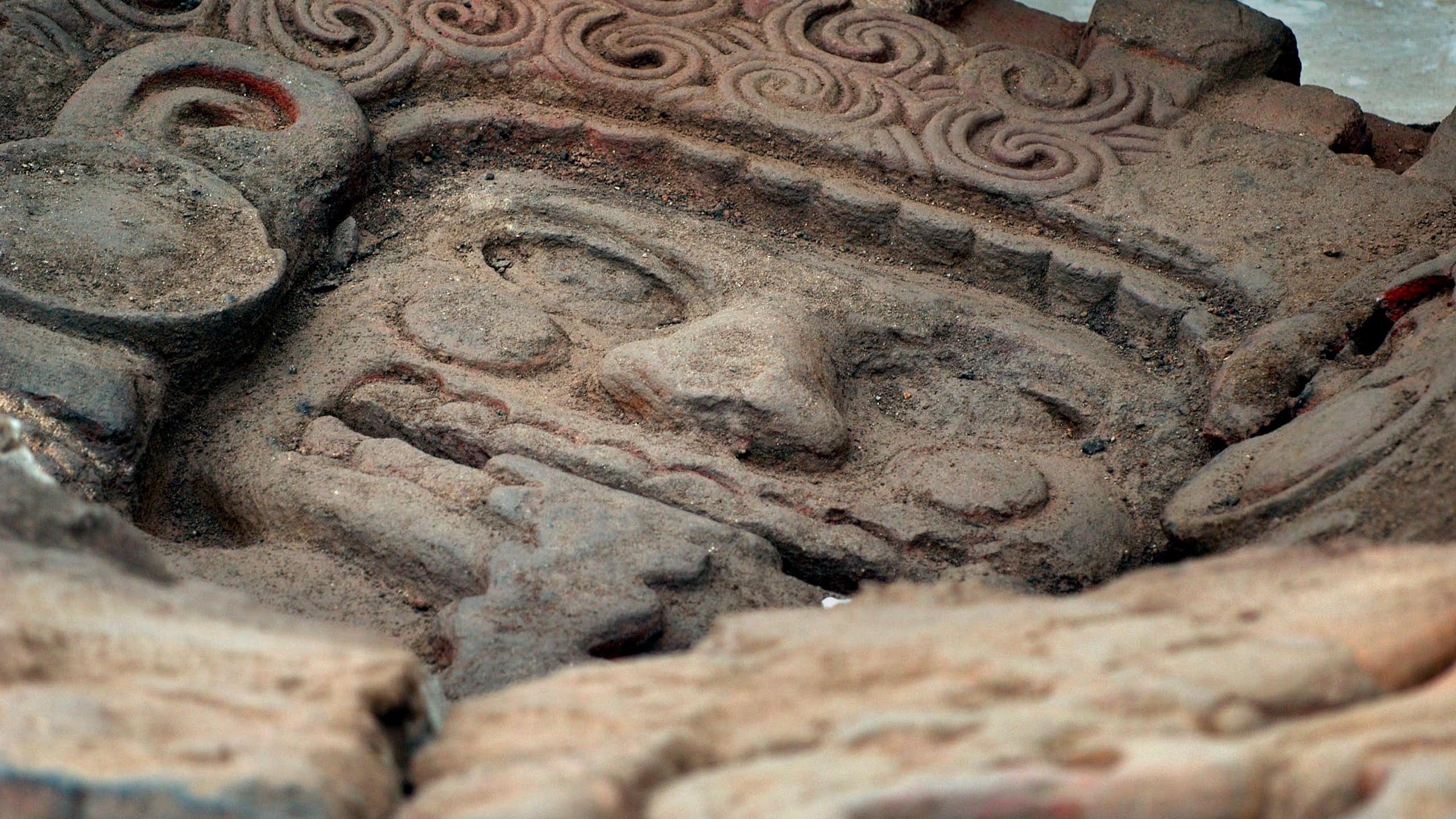 A monolith depicting Tlaltecuhtli, the Aztec god of the earth.