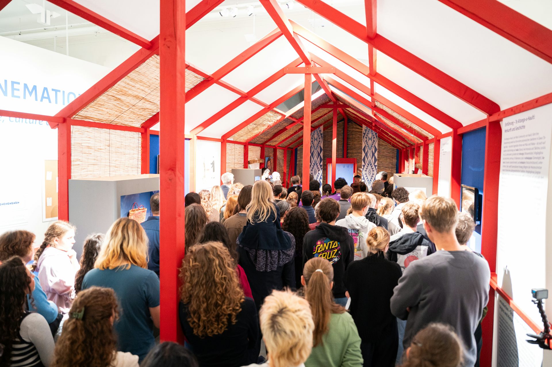 People gathering in exhibition room