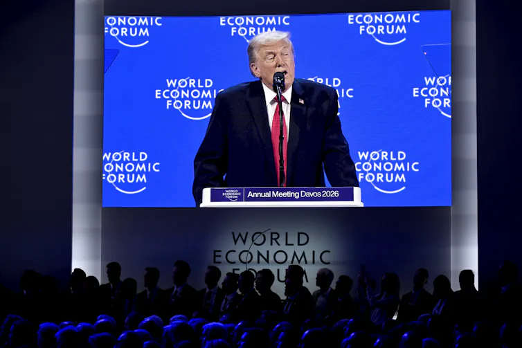 Donald Trump speaks at the World Economic Forum.