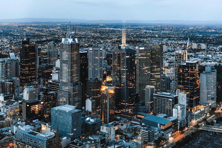 City skyline of Melbourne Australia