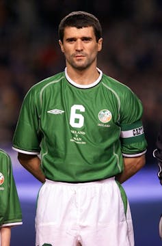 A young footballer in a green Ireland strip.