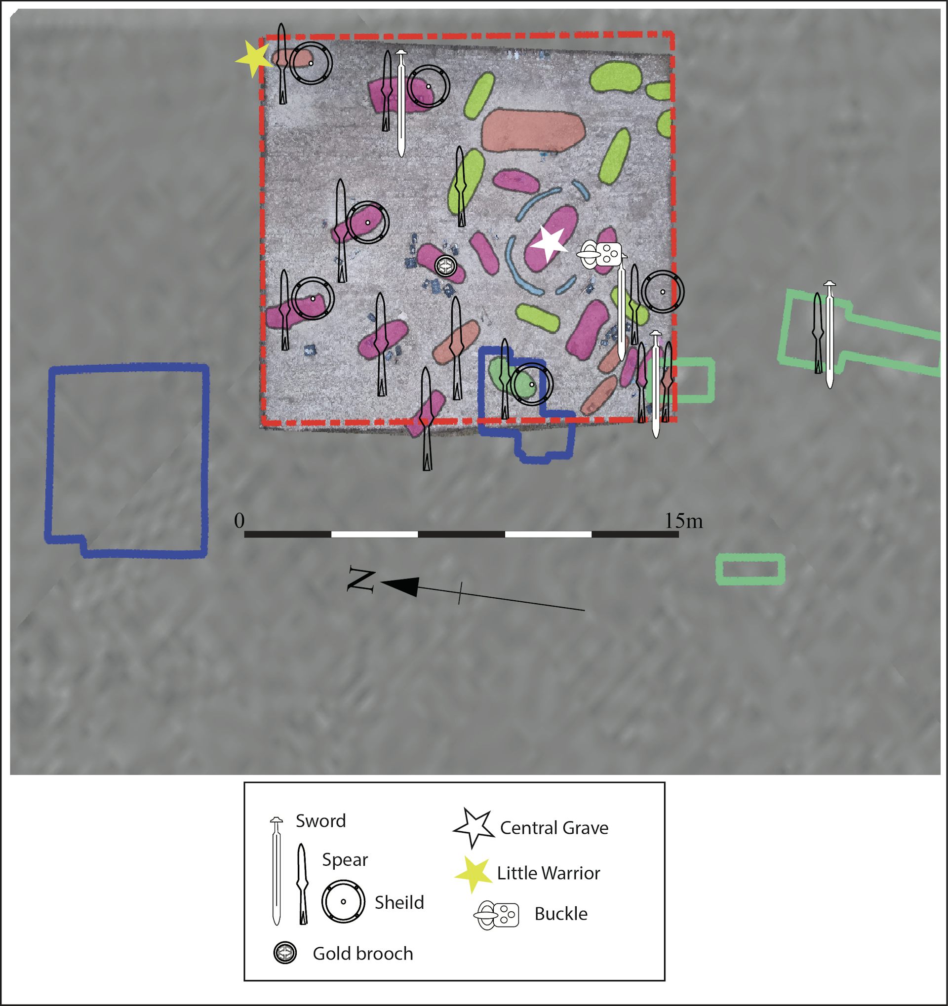 Map showing layout of graves