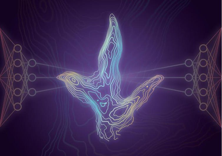 A dinosaur footprint rendered in 5mm contours from a photogrammetric model.