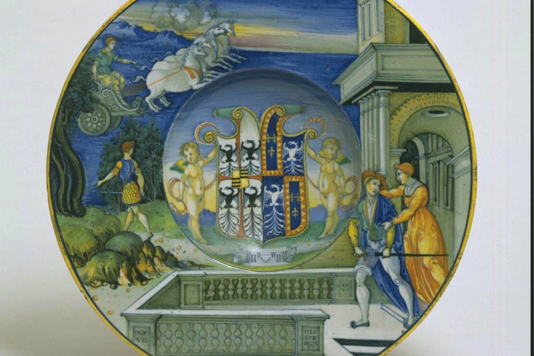 A plate with ornate design
