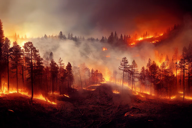Photo of a forest fire